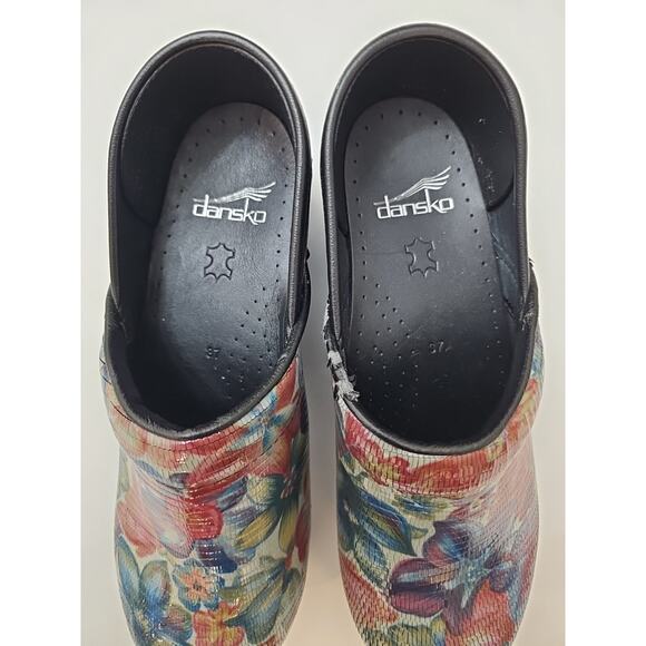 Dansko LT Paisley Tooled w/ Colorful Floral Print Clogs Shoes EU 37 US 6.5 - Picture 3 of 7